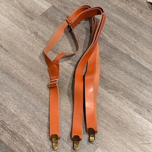 Tan Leather Men's Suspenders
